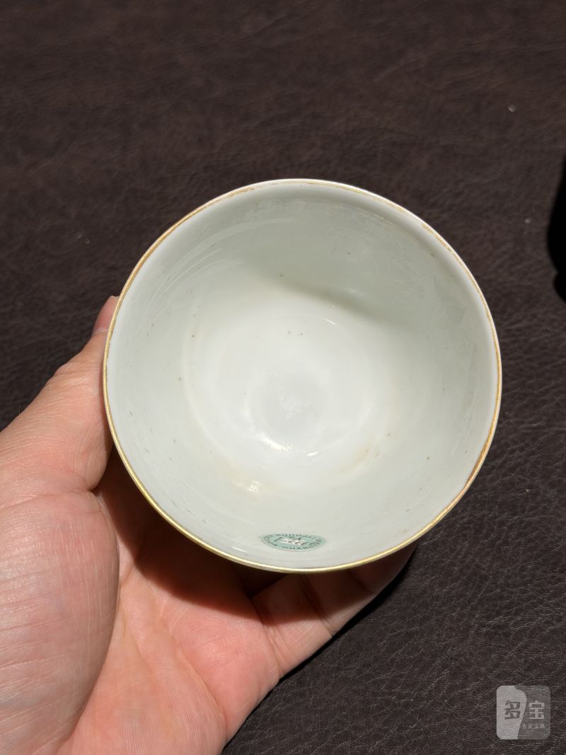 清同治 粉彩八宝杯一对 - 图8